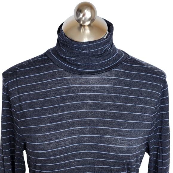 Prana Foundation Turtleneck Top Modal Women's Small Charcoal Heather Stripe - Picture 3 of 10